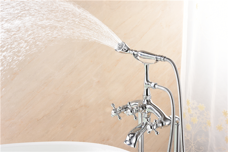 الكلاسيكية تصميم النحاس صنبور الساخنة صنبور عالية خلاط قائم بذاته لحوض الاستحمام مخلب القدم