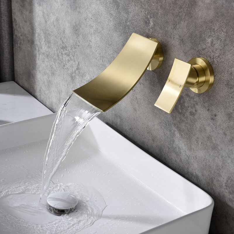راحة الحمام الصنابير التقليدية الحائط خلاط حوض حشو الذهبي المضمنة صنبور حوض الاستحمام