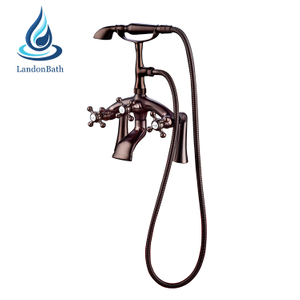 سطح جبل Clawfoot حشو حوض الاستحمام اليدوي العتيقة النحاس حوض الاستحمام صنبور خمر دش الصنابير العلامة المائية