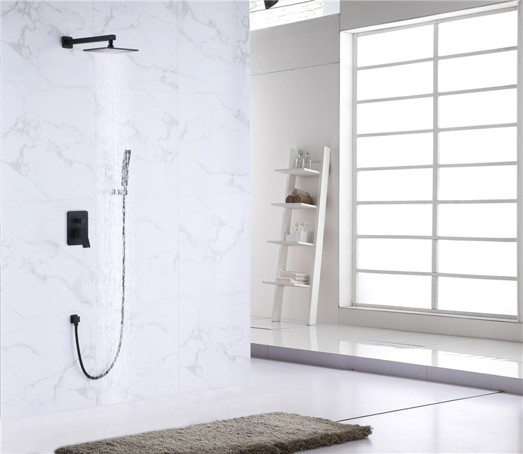 دش أسود متعدد الوظائف حمام حمام خلاط صنبور مات أنظمة نظام غرفة الاستحمام الحديثة
